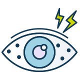 An eye with a lightning bolt coming out of it, symbolizing the cutting-edge technology and expertise offered by our optometrist.