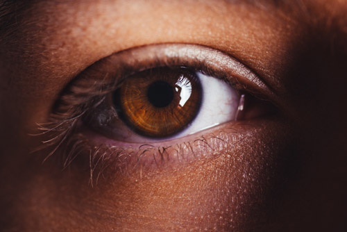 A close up of an eye, addressing the possibility of vision loss and the importance of visiting an eye doctor or optometrist.